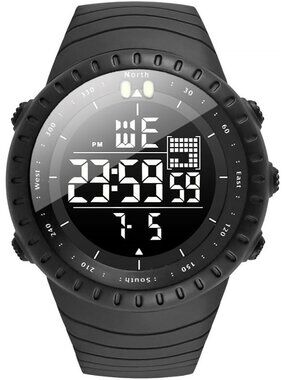 Men's Black Analog Quartz Sports Outdoor Waterproof Military LED Digital Watch